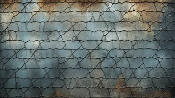 AI generated Metallic Mesh with Damaged and Weathered Finish Background photo