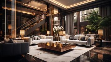 AI generated Modern Luxury interior design photo