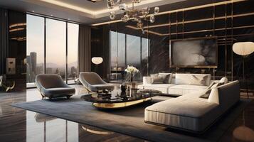 AI generated Modern Luxury interior design photo