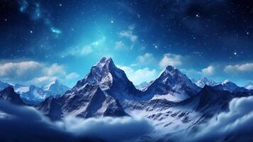 AI generated Mountain Milky Way Background photo