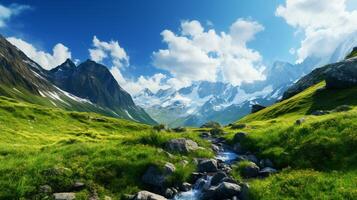 AI generated Mountain Outdoor Adventure Background photo