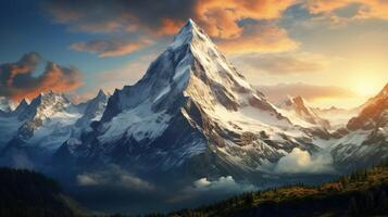 AI generated Mountain Peak Background photo