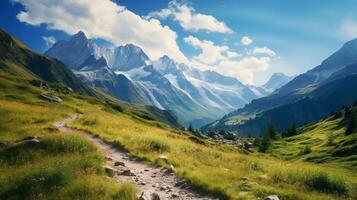 AI generated Mountain Outdoor Adventure Background photo