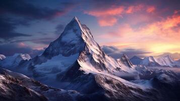 AI generated Mountain Peak Background photo