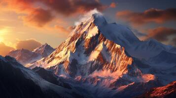 AI generated Mountain Peak Background photo