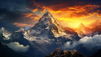 AI generated Mountain Photographic Adventures Background photo