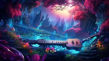 AI generated Music game background photo