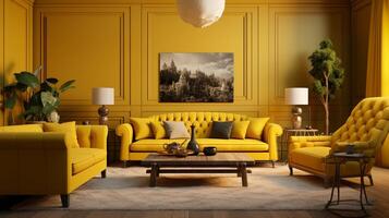 AI generated Mustard interior design photo