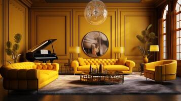 AI generated Mustard interior design photo