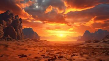 AI generated Mystical Desert Mirages background photo