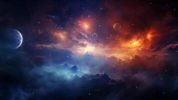 AI generated Nebula Astronomy Background photo