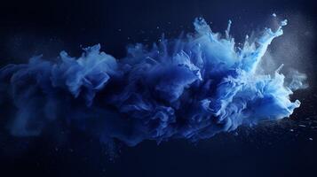 AI generated Navy color powder splash background photo