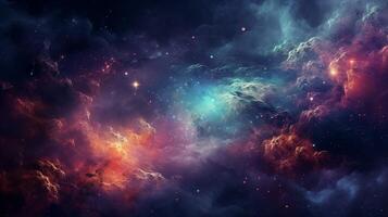 AI generated Nebula Celestial Bodies Background photo