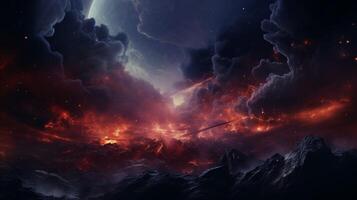 AI generated Nebula Collision Background photo
