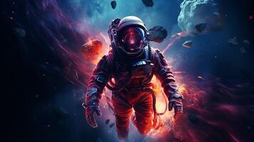 AI generated Nebula Spacewalk Background photo