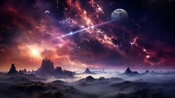 AI generated Nebula Travel Background photo