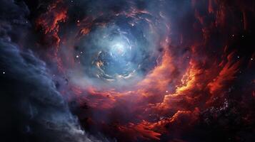 AI generated Nebula Wormhole Background photo