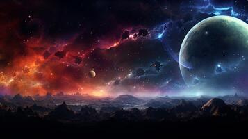 AI generated Nebula Worlds Background photo