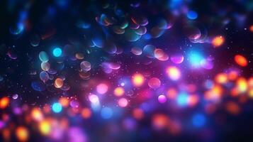 AI generated Neon Bokeh Background photo