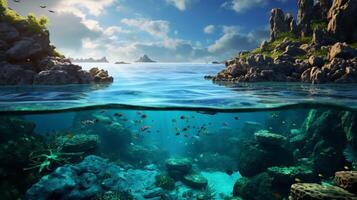 AI generated Ocean Diving Excursion Background photo