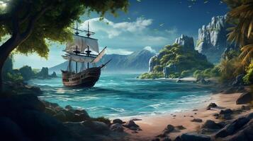 AI generated Ocean Explorers Background photo