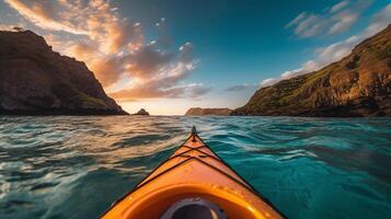 AI generated Ocean Kayaking Background photo