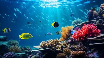 AI generated Ocean Life Underwater Background photo