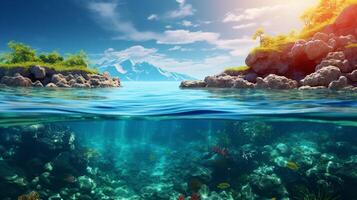 AI generated Ocean Lovers Background photo