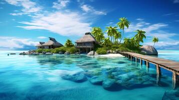 AI generated Ocean Paradise Resort Background photo