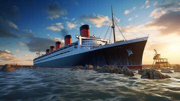 AI generated Ocean Liner Background photo