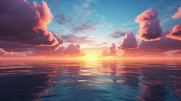 AI generated Ocean Sunrise Meditation Background photo