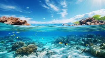 AI generated Ocean Snorkeling Adventure Background photo