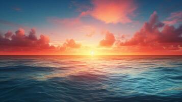 AI generated Ocean Sunrise Meditation Background photo