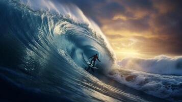 AI generated Ocean Surfing Adventure Background photo