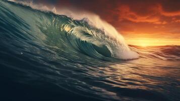 AI generated Ocean Surfing Adventure Background photo