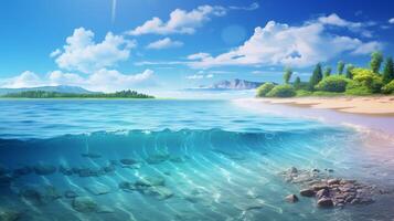 AI generated Ocean Vacation Dreams Background photo