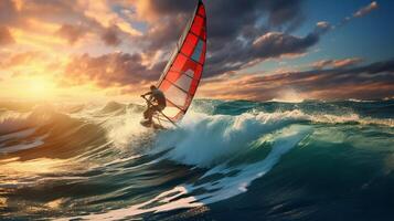 AI generated Ocean Watersports Background photo