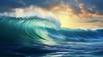 AI generated Ocean Waves Background photo