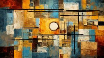 AI generated Oil Painting Abstract Collage of Retro Elements photo