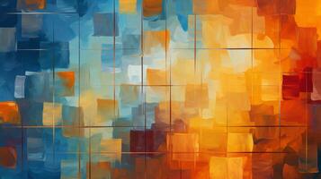 AI generated Oil Painting Abstract Geometric Background photo