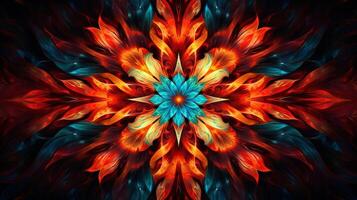 AI generated Oil Painting Abstract Kaleidoscope Background photo