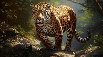 AI generated Oil Painting Wildlife Background photo