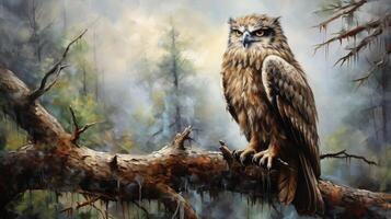 AI generated Oil Painting Wildlife Background photo