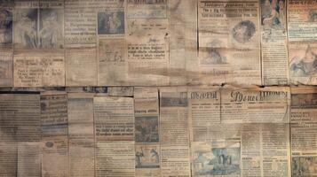 AI generated Old Newspaper Background photo