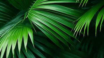 AI generated Palm Leaves in the Wind Background photo