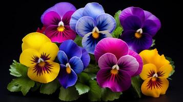 AI generated Pansy Floral Background photo