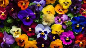 AI generated Pansy Floral Background photo