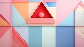 AI generated Pastel Collage of Geometric Elements Background photo