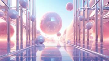 AI generated Pastel Collage of Futuristic Elements Background photo