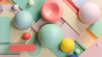 AI generated Pastel Collage of Shapes Background photo